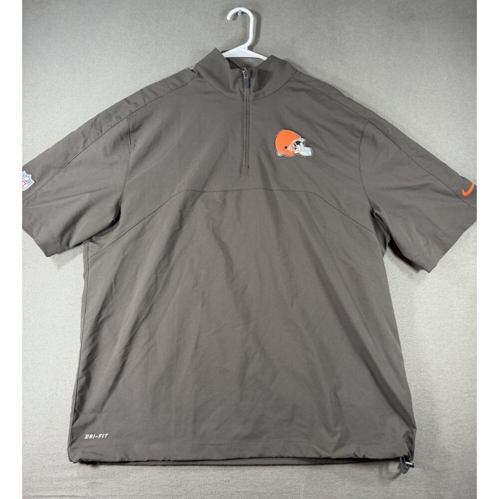 Cleveland Browns Performance Jacket Mens L Brown Quarter Zip Performance Nike